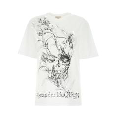 【包邮包税】Alexander McQueen/亚历山大麦昆 女士白色棉质短袖T恤 634212-QZABT-0900图片