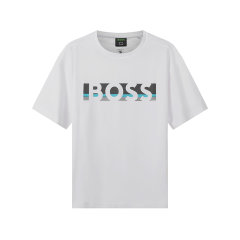 HUGO BOSS/雨果博斯 男士棉质宽松版圆领短袖T恤徽标 50466295图片