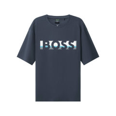 HUGO BOSS/雨果博斯 男士棉质宽松版圆领短袖T恤徽标 50466295图片