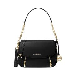 【包税】 Michael Kors/迈克·科尔斯 女士黑色金色徽标拉链装饰斜挎包 30F9G06L2L-BLACK图片