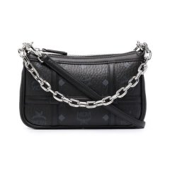 【包税】 MCM/MCM 女士黑色皮革单肩包 MWSBAER01BK PLSX图片
