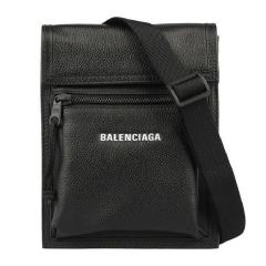 【包邮包税】 Balenciaga/巴黎世家 男士黑色皮革单肩斜挎包 65598213MNX1090图片