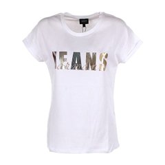 【包邮包税】 ARMANI JEANS/阿玛尼牛仔 女士白色棉质短袖T恤 3Y5T07 5J14Z 1100 PLFSX图片