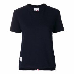 【包税】 THOM BROWNE/THOM BROWNE 女士灰色棉质短袖T恤 FJS013A-00050-100 PLFSX图片
