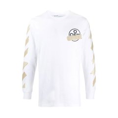 【包邮包税】 OFF-WHITE/OFF-WHITE 男士黑色棉质长袖T恤 OMAB001-R20185002-1048 PLFSX图片