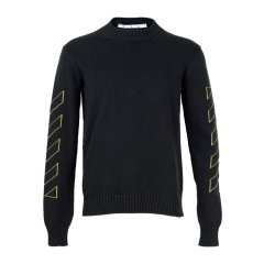 【包税】 OFF-WHITE/OFF-WHITE 男士黑色棉质针织衫/毛衣 OMHE087F21KN I001 1055 PLFSX图片