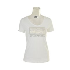 【包邮包税】 Emporio Armani/安普里奥阿玛尼 女士米白色棉质短袖T恤 3YTT86 J12Z 1100 PLFSX图片