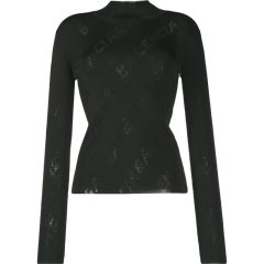 【包邮包税】 Balenciaga/巴黎世家 女士黑色粘胶纤维针织衫/毛衣 595197 T7166 1000 PLFSX图片