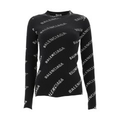 【包邮包税】 Balenciaga/巴黎世家 女士黑色时尚休闲针织衫/毛衣 555321 T6140 1070 PLFSX图片