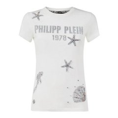 【包邮包税】 PHILIPP PLEIN/菲利普·普兰 女士白色棉质短袖T恤 P19C WTK1308 PTE003N 01 PLFSX图片
