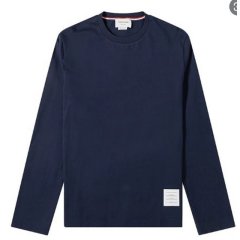 【包税】THOM BROWNE/THOM BROWNE 男士灰色棉质男士长袖T恤 MJS068A00042 055 PL2303图片
