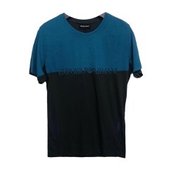 Emporio Armani/安普里奥阿玛尼 蓝灰拼色男士短袖T恤（后背有染色脱色，瑕疵品）图片