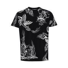 【包邮包税】 Givenchy/纪梵希 男士印花棉质短袖T恤 BM70RB3002 001 PLFSX图片