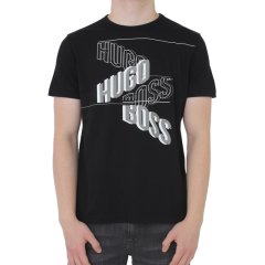 【包税】 HUGO BOSS/雨果波士 男士黑色棉质短袖T恤 50372453 001 PLFSX图片