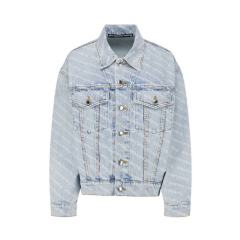 【包税】 ALEXANDER WANG/亚历山大·王 女士蓝色满logo字母牛仔夹克 4DC2202756270 PLFSX图片