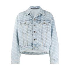 【包税】 ALEXANDER WANG/亚历山大·王 女士蓝色满logo字母牛仔夹克 4DC2202756270 PLFSX图片