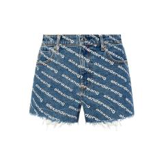 【包税】 ALEXANDER WANG/亚历山大·王 字母logo牛仔短裤 女款 4DC1214897460 PLFSX图片