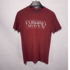 Emporio Armani/安普里奥阿玛尼/酒红色男士短袖T恤图片