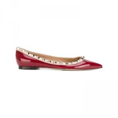 【包邮包税】 Valentino/华伦天奴 女士红色皮革平跟单鞋 PW2S0403 VNW 0LJ PLXSX图片