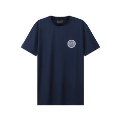EA7阿玛尼 男士圆领短袖T恤LOGO贴饰 3LPT38 PJCDZ图片