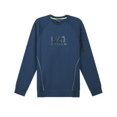 EA7阿玛尼 男士棉/聚酯纤维圆领长袖卫衣运动衫LOGO图案 6LPM41 PJANZ图片