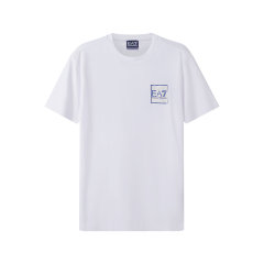 EA7阿玛尼 男士棉质圆领短袖T恤LOGO图案 3LPT52 PJ03Z图片