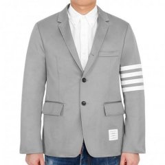 【包税】THOM BROWNE/THOM BROWNE 男士卡其色棉质男士夹克 MJU490A03788 275 PL2303图片