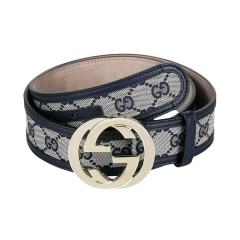 【包税】GUCCI/古驰 女士浅米色织物配皮腰带 114876 FWCGG 4085 PL2303图片