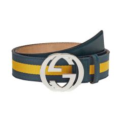 【包税】GUCCI/古驰 女士浅蓝色帆布配皮腰带 114984 H90WN 1084 PL2303图片