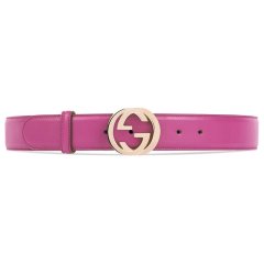 【包税】GUCCI/古驰 女士粉色皮革腰带 370543 AP00G 5528 PL2303图片