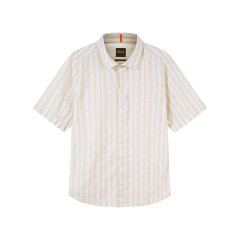 HUGO BOSS/雨果博斯 男士orange系列棉质休闲短袖衬衫 50489505图片