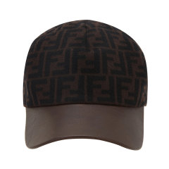 FENDI 芬迪 男士棕色双FF图案羊毛帽子棒球帽 FXQ768AH7J TU DX图片