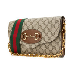 GUCCI/古驰 马衔扣1955系列小号手袋帆布/配皮 677286HUHHX DX图片