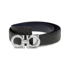 Salvatore Ferragamo/菲拉格慕 男士牛皮革GANCINI扣饰可裁剪双面皮带腰带3.5cm 679939图片