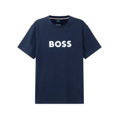 HUGO BOSS/雨果博斯 男士black系列防晒棉质圆领短袖T恤 50491706图片
