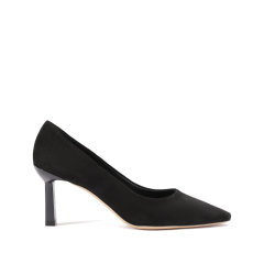 Salvatore Ferragamo/菲拉格慕 女士JUSTINA 70系列绒面羊皮革几何形鞋跟高跟鞋单鞋 0758474图片