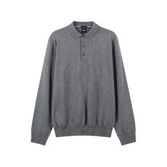 HUGO BOSS/雨果博斯 男士black系列POLO领长袖羊毛衫针织衫 50476357图片