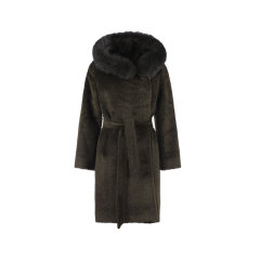 Max Mara Studio麦丝玛拉 女士羊驼毛/绵羊毛中长款连帽大衣外套 GESSY图片