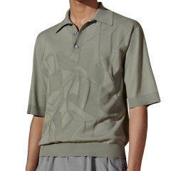 【包税】Hermes/爱马仕24新款 男士土绿色棉质罗纹图案印花Polo衫H457360HA1FSM图片