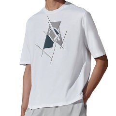 【包税】Hermes/爱马仕24新款 男士白色棉质饰图案印花圆领T恤H457950HA90XS图片