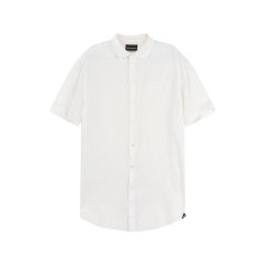 Emporio Armani/安普里奥阿玛尼 男士亚麻休闲短袖衬衫 D41SMM D10F1图片