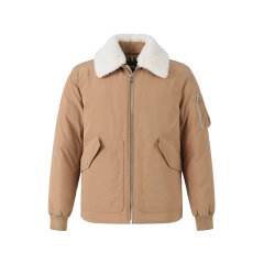HUGO BOSS/雨果博斯 男士black系列人造皮草领棉服夹克上衣外套 50498199图片