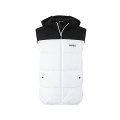 HUGO BOSS/雨果博斯 男士green系列防泼水薄款鸭绒连帽羽绒服机能马甲外套 50497645图片