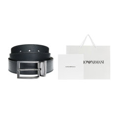ARMANI 阿玛尼 EA 男士logo针扣可裁剪双面皮带腰带 Y4S195 YLO8J DX图片