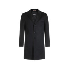 HUGO BOSS/雨果博斯 男士black系列新剪羊毛单排扣中长款修身版毛呢大衣外套 50502482图片