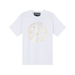 VERSACE JEANS COUTURE/VERSACE JEANS COUTURE 男士宽松版圆领短袖T恤 74GAHT05 CJ00T图片
