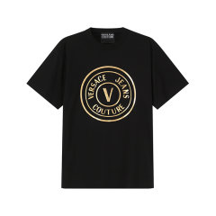 VERSACE JEANS COUTURE/VERSACE JEANS COUTURE 男士宽松版圆领短袖T恤 74GAHT05 CJ00T图片