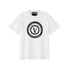 VERSACE JEANS COUTURE/VERSACE JEANS COUTURE 男士棉质宽松版圆领短袖T恤 76GAHT06 CJ00T图片
