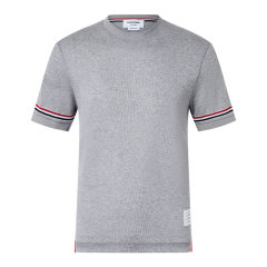 THOM BROWNE 汤姆·布朗 男士条纹袖标圆领休闲短袖T恤 MJS247A J0129 DX图片