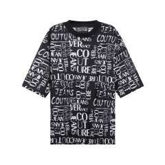 VERSACE JEANS COUTURE/VERSACE JEANS COUTURE 男士棉质宽松肥大版型圆领短袖T恤 74GAH604 JS167图片